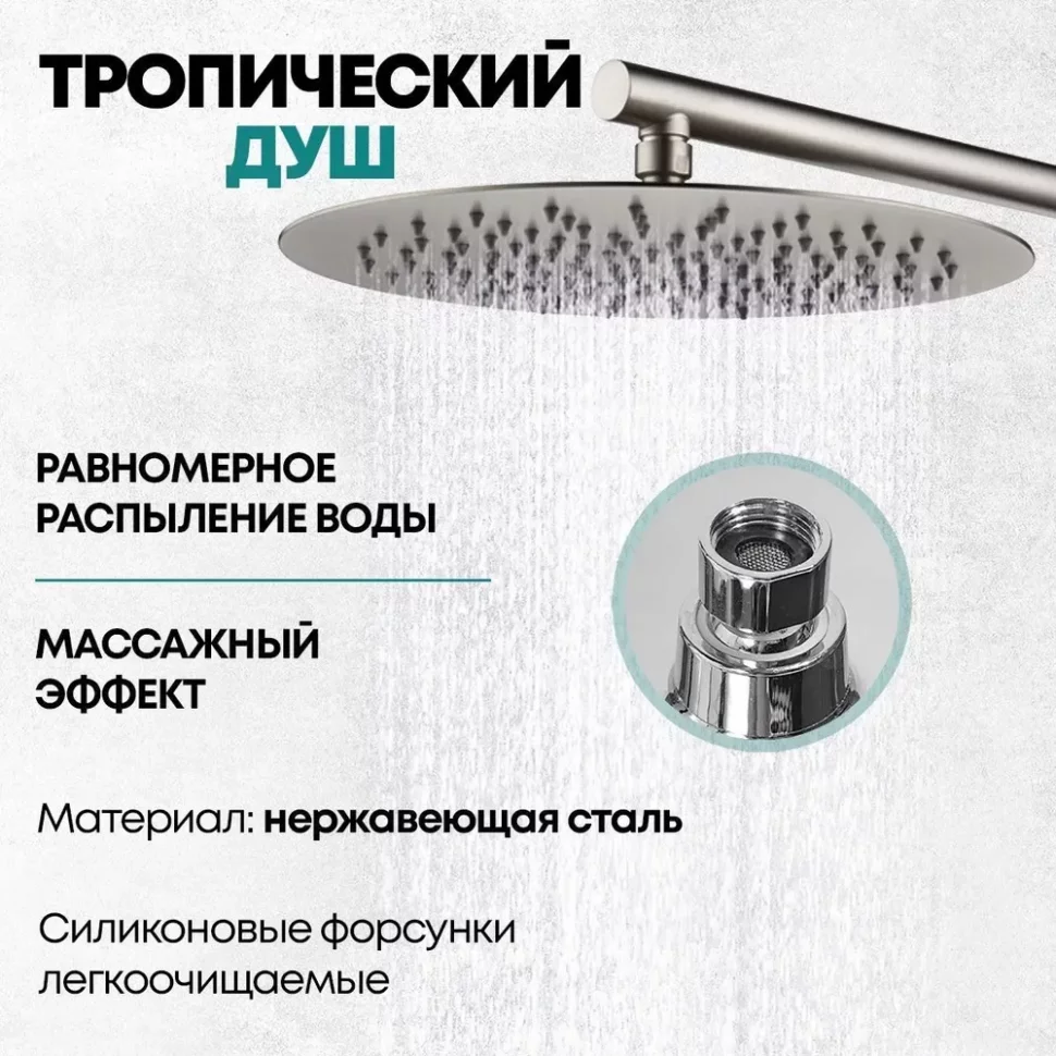 Изображение товара Душевая система скрытого монтажа Grocenberg GB5099NK-1 Никель от магазина N&M Home
