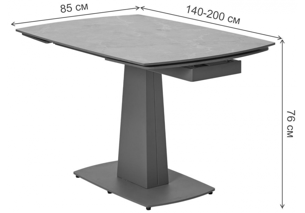 Изображение товара Керамический стол Balde 140 matt black marble solid ceramic / black от магазина N&M Home