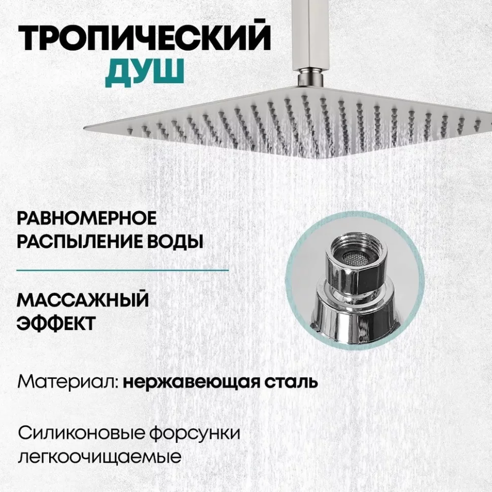 Изображение товара Душевая система скрытого монтажа Grocenberg GB5089NK-4 Никель от магазина N&M Home