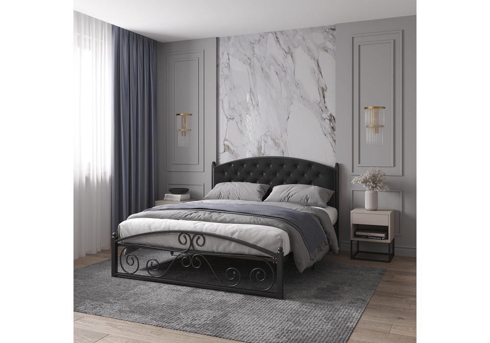 Изображение товара Кровать Борнео 180х200 черная от магазина N&M Home