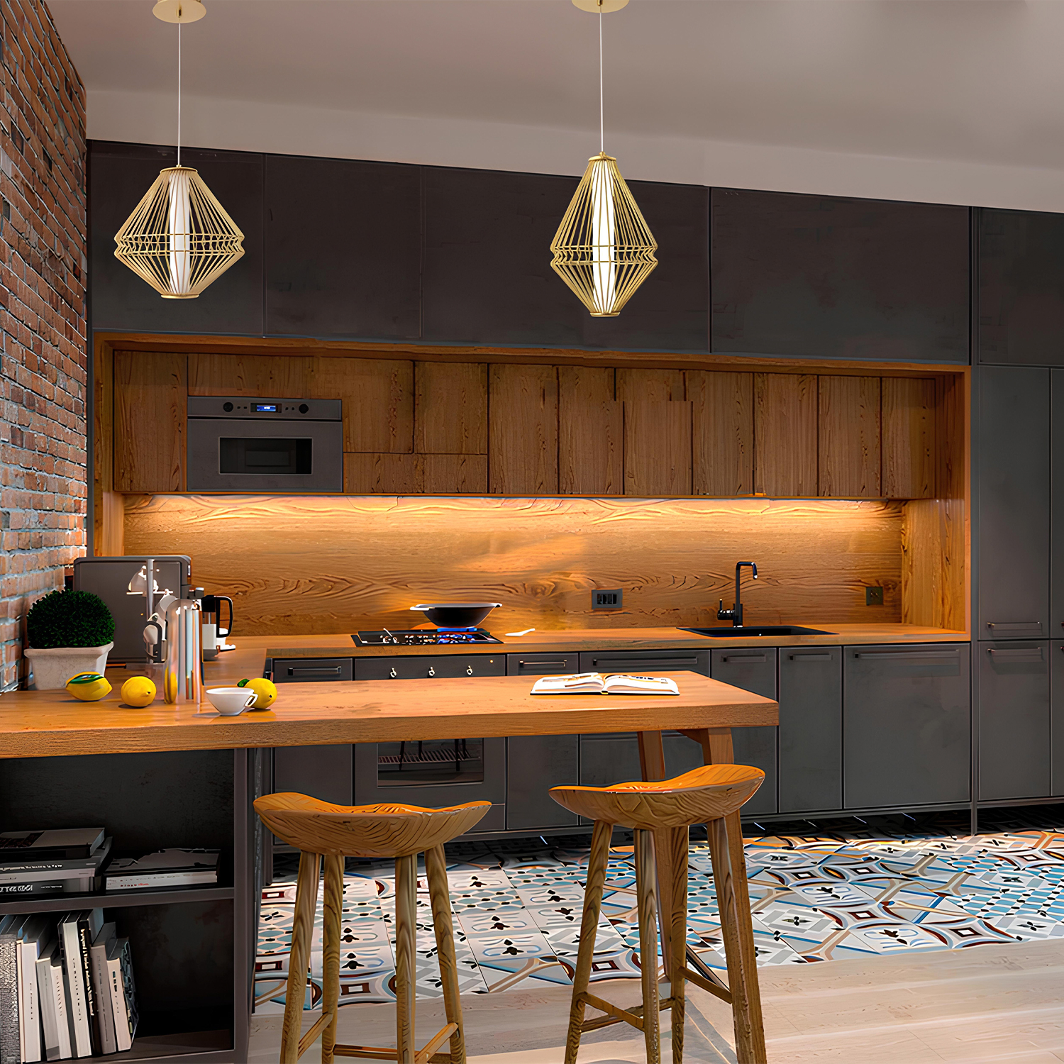 Изображение товара Светильник подвесной Crystal Lux CUADRA SP15W LED GOLD от магазина N&M Home