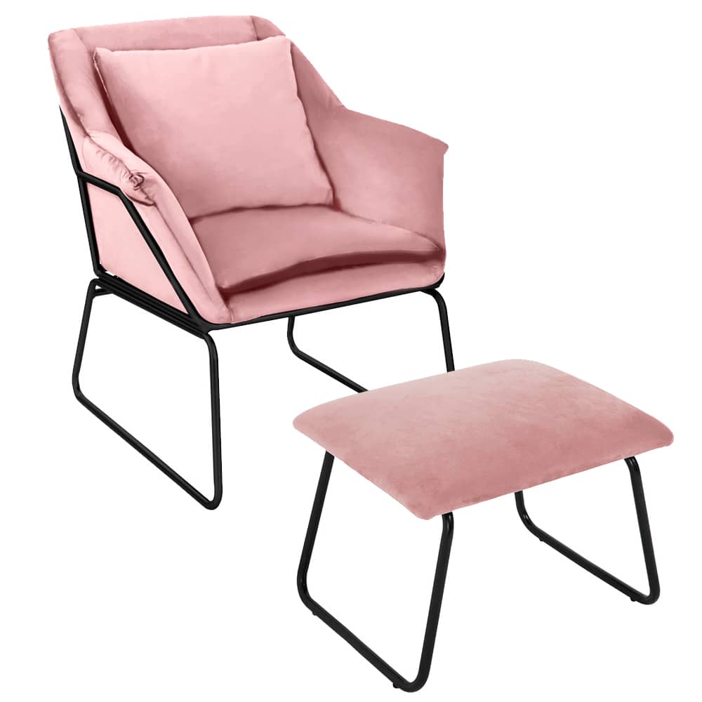 Изображение товара Комплект кресло ALEX и оттоманка ALEX пудровый от магазина N&M Home