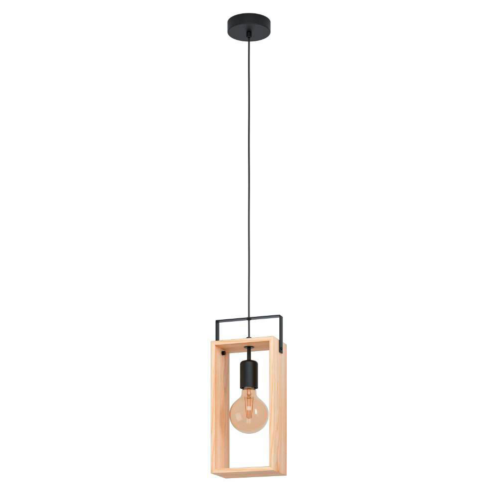 Изображение товара 43413 Подвес FAMBOROUGH, 1х40W (E27), L160, B105, H1100, сталь, дерево, черный, натуральный от магазина N&M Home