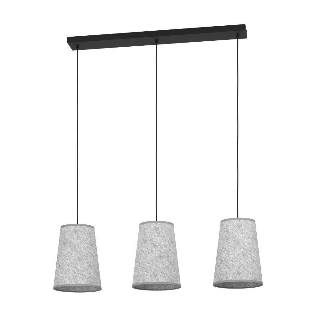 Изображение товара 43985 Люстра ALSAGER, 3X40W (E27), L910, B210, H1100, сталь, черный / фетр, серый от магазина N&M Home