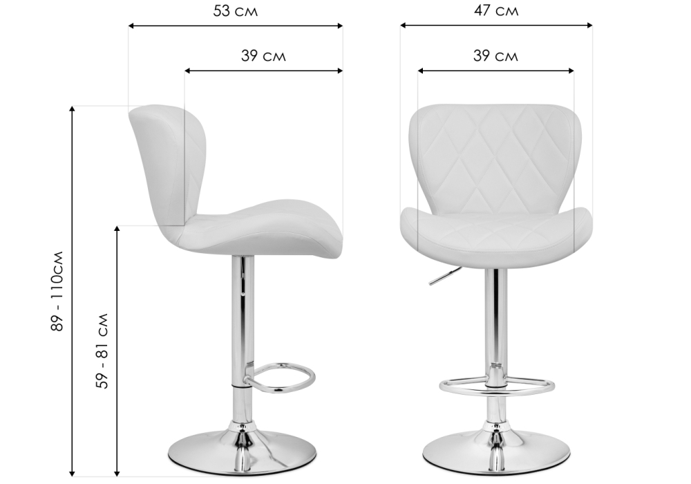 Изображение товара Барный стул Porch white / chrome от магазина N&M Home
