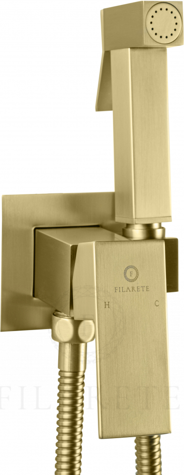 Изображение товара Гигиенический душ FILARETE Fing FL101 со смесителем (Матовое золото) от магазина N&M Home