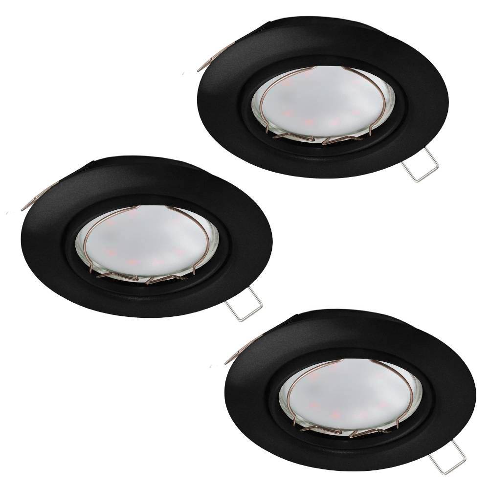 Изображение товара 900752 Комплект встраиваемых светильников PENETO, 3X4,6W (GU10), ?87, сталь, черный от магазина N&M Home