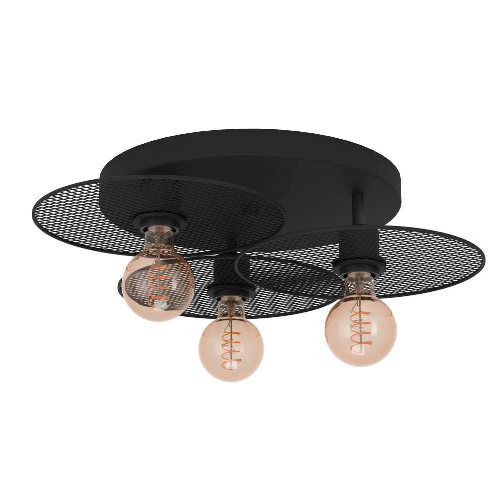 Изображение товара 43728 Потолочный светильник IKESTON, 3Х40W, E27, H130, ?530, сталь, черный от магазина N&M Home