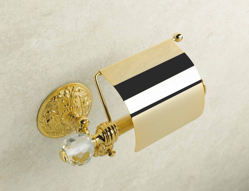 Изображение товара Stil Haus Noto Light, бумагодержатель закрытый со стеклом Murano, цвет золото от магазина N&M Home