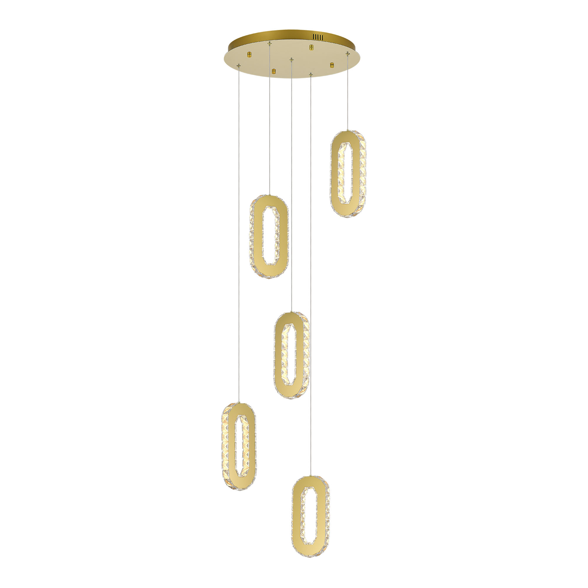 Изображение товара SL6506.203.05 Светильник подвесной ST-Luce Золотистый/Золотистый, Прозрачный LED 5*9W 3000K от магазина N&M Home