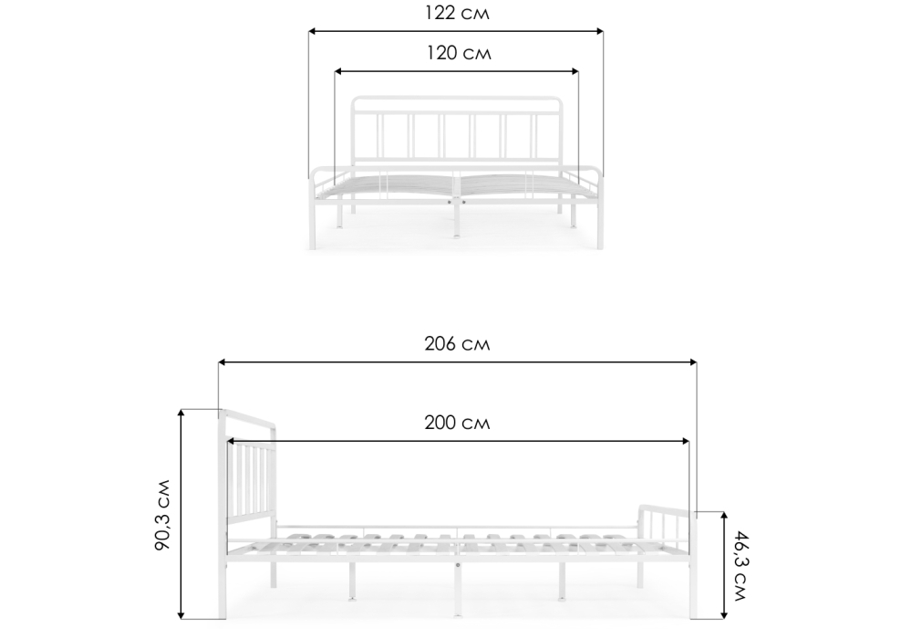 Изображение товара Кровать Рейк 120х200 белая от магазина N&M Home