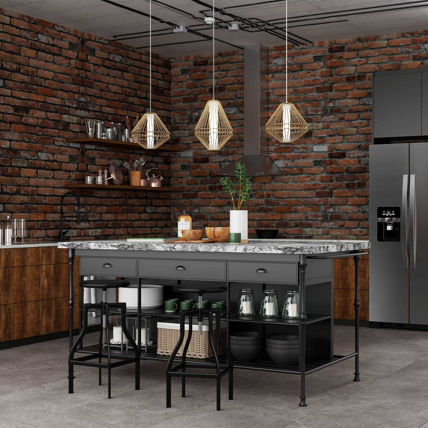 Изображение товара Светильник подвесной Crystal Lux CUADRA SP15W LED GOLD от магазина N&M Home