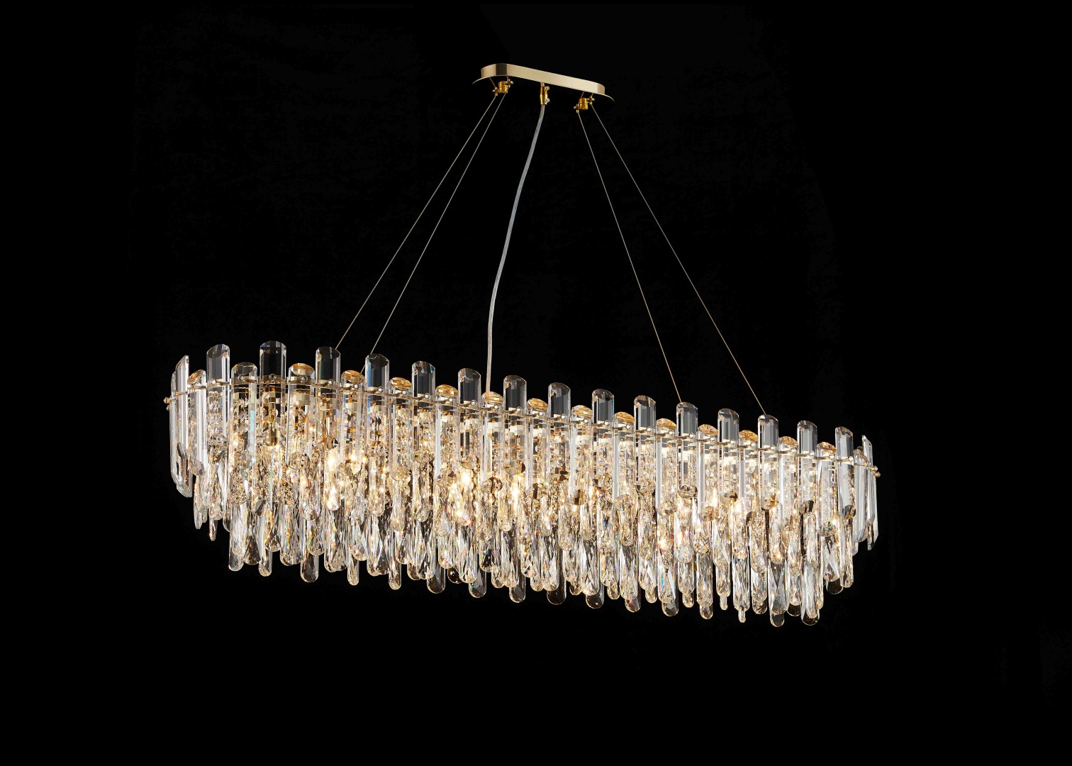 Изображение товара NW076-L1200*W300*H290 OVAL H GOLD (1) Люстра (в 2-х коробках) NW от магазина N&M Home