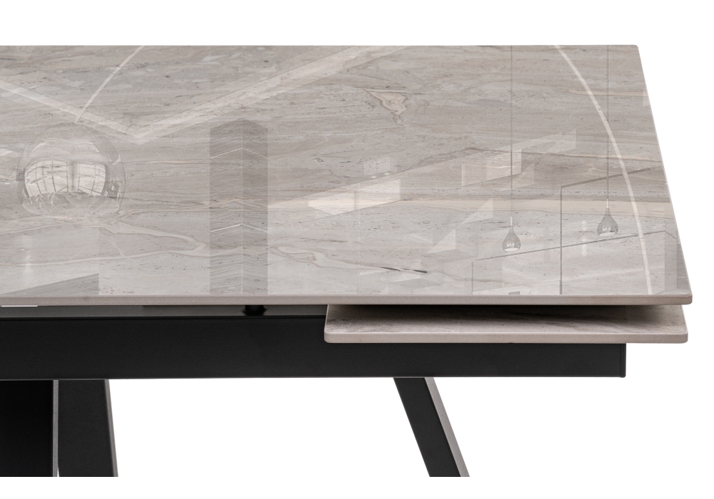 Изображение товара Керамический стол Силлем 120(180)х80х77 dyna fantasico grey / черный от магазина N&M Home