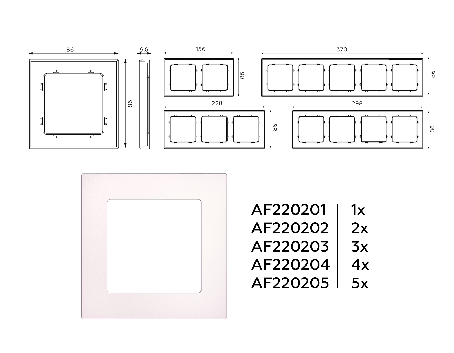 Изображение товара AF220202 Рамка ALFA Techno (Жемчуг) 2-ая от магазина N&M Home
