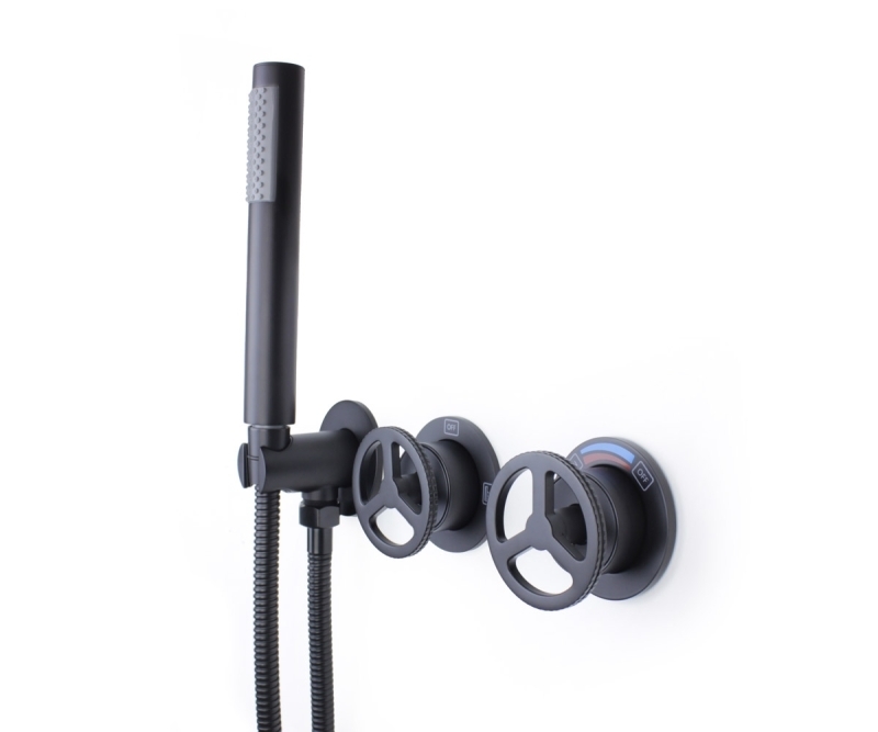 Изображение товара 5011B-S Душевой комплект встраиваемый (душ спот-форма) LIBERTY, черный матовый от магазина N&M Home