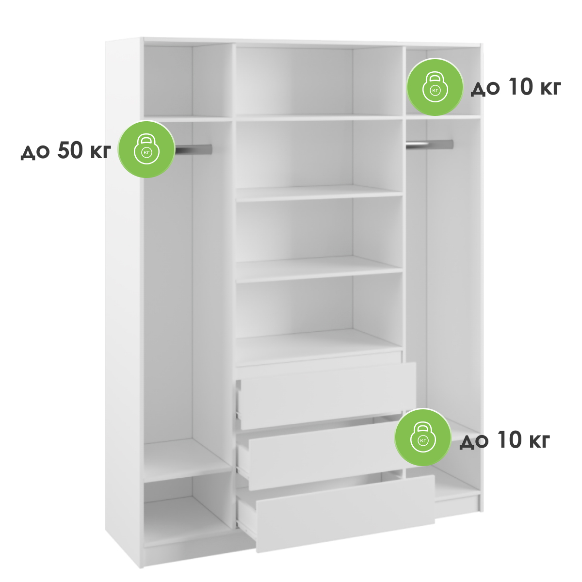 Изображение товара Шкаф Мадера ЛДСП белый от магазина N&M Home