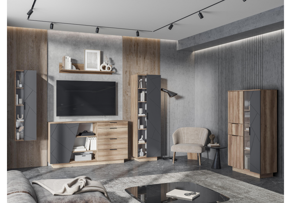 Изображение товара Шкаф Диамо ПН 02 софт графит / дуб каньон от магазина N&M Home