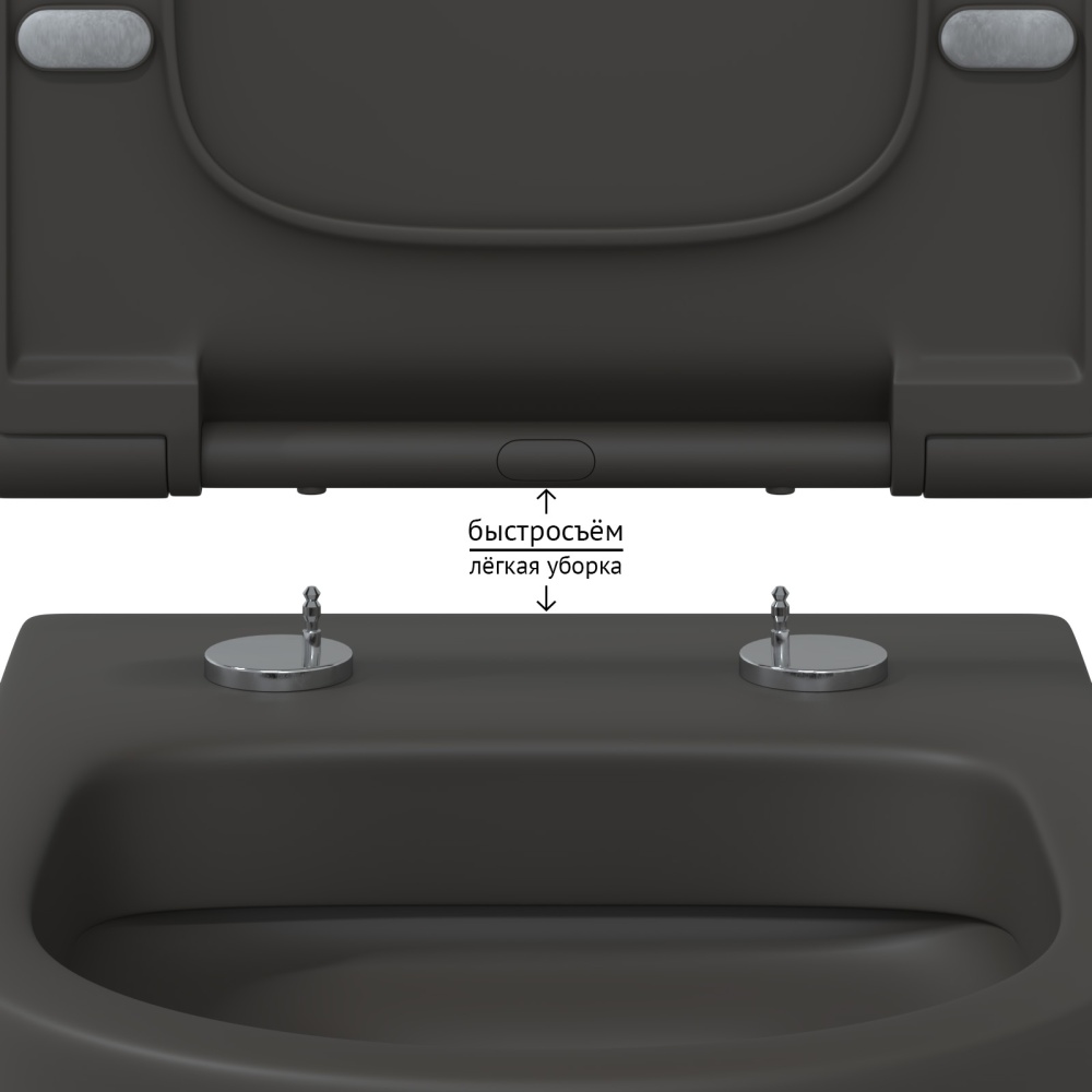 Изображение товара EGO XL, матовый антрацит, микролифт, быстросъёмное от магазина N&M Home