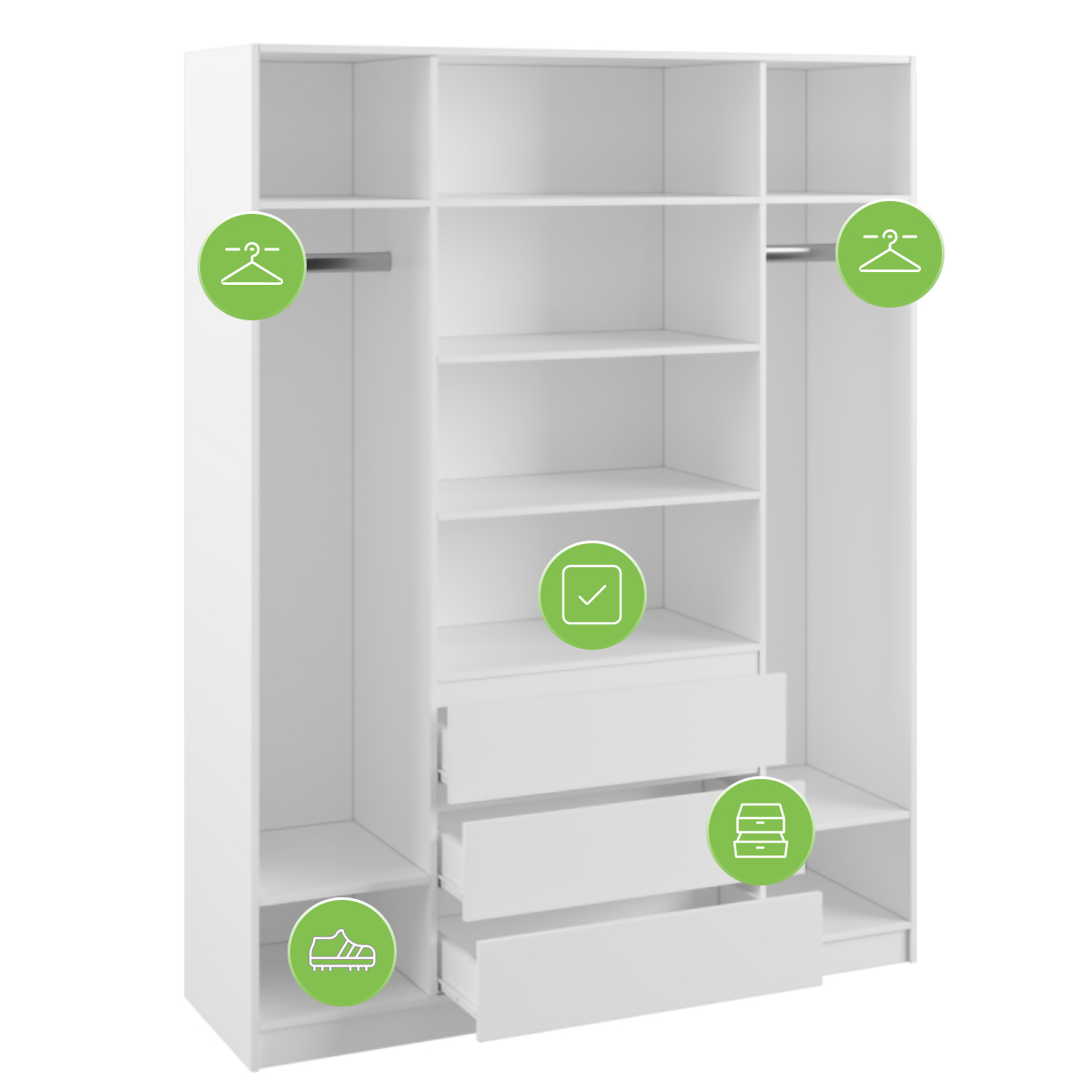 Изображение товара Шкаф Мадера ЛДСП белый от магазина N&M Home