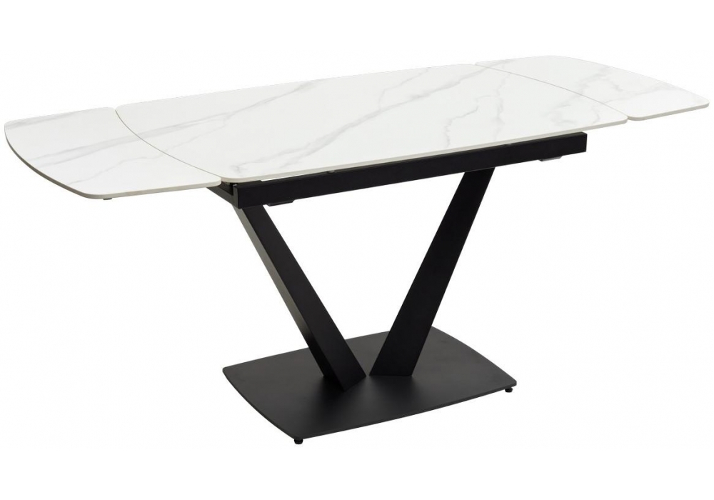 Изображение товара Керамический стол Alarti matt white marble sintered stone / black от магазина N&M Home