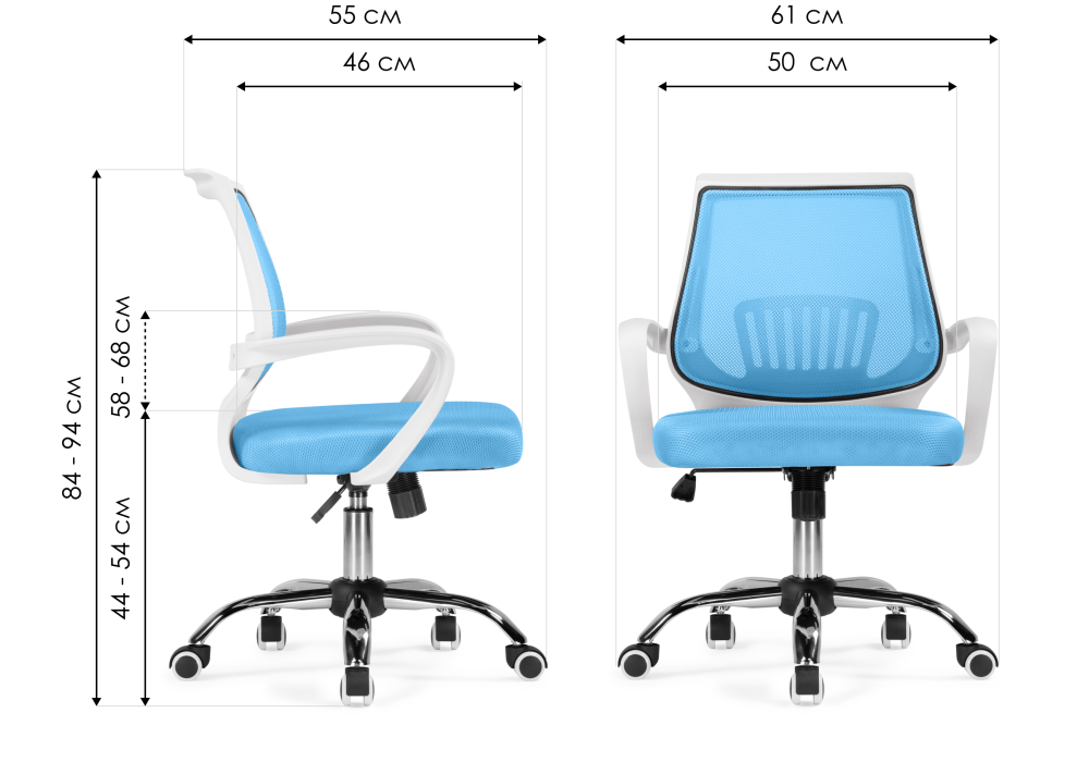 Изображение товара Компьютерное кресло Ergoplus blue / white от магазина N&M Home