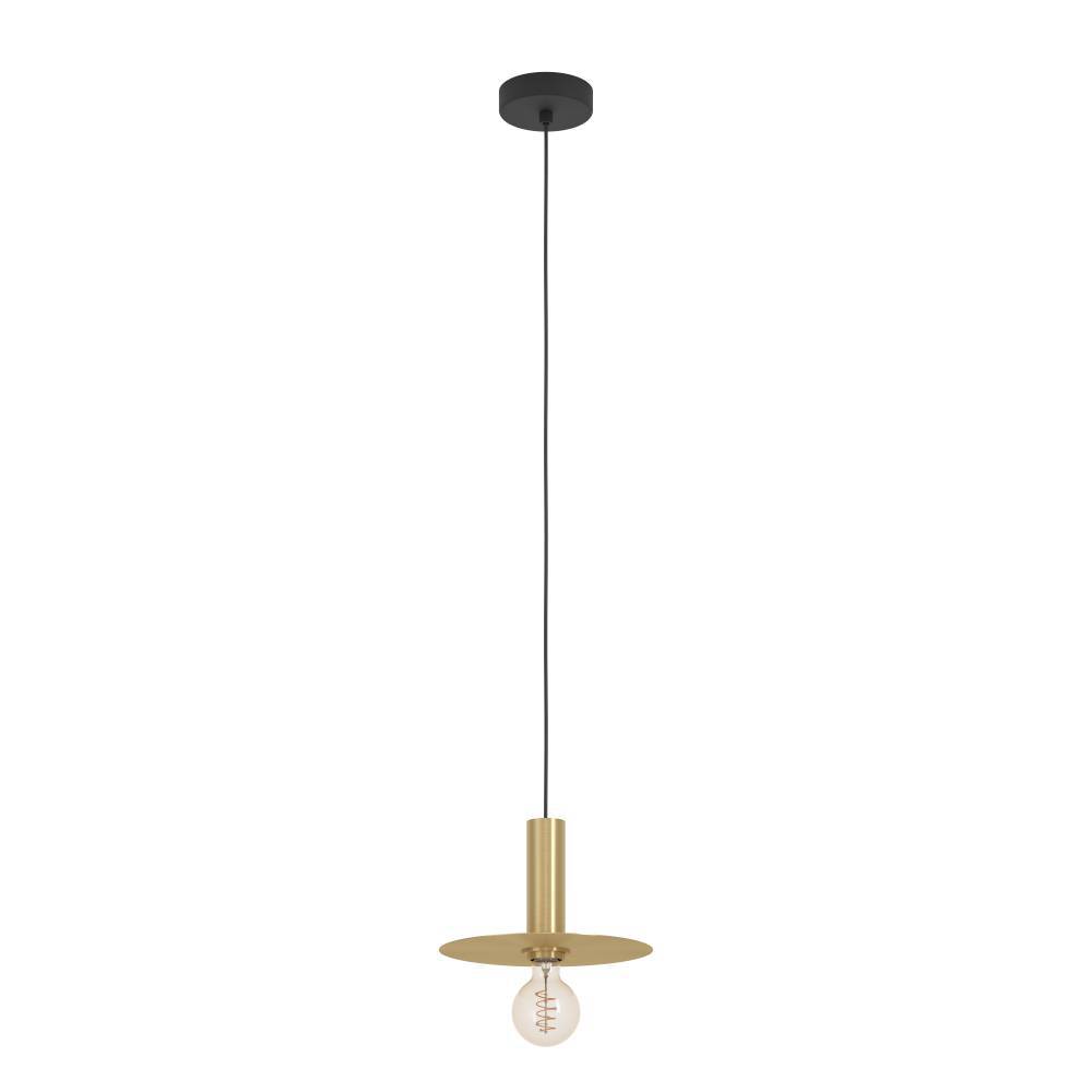 Изображение товара 900731 Подвесной светильник (люстра) ESCANDELL, 1X40W (E27), ?250, сталь, черный, матовая латунь от магазина N&M Home