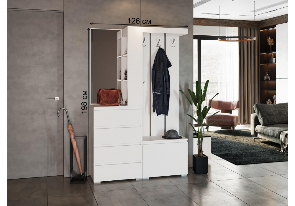 Изображение товара Прихожая Элла ПР-01 белый / белый от магазина N&M Home
