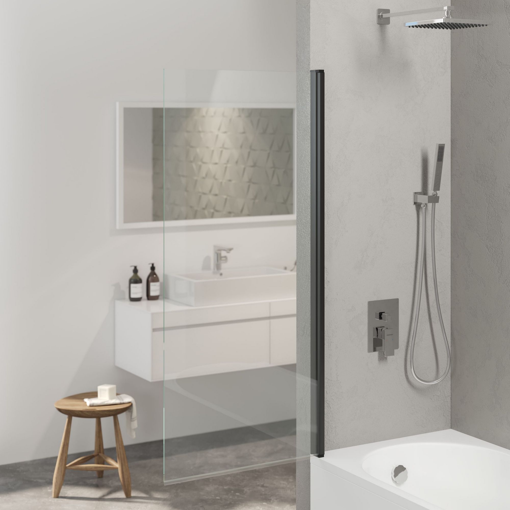 Изображение товара Душевая шторка RIVER S Black 800 от магазина N&M Home