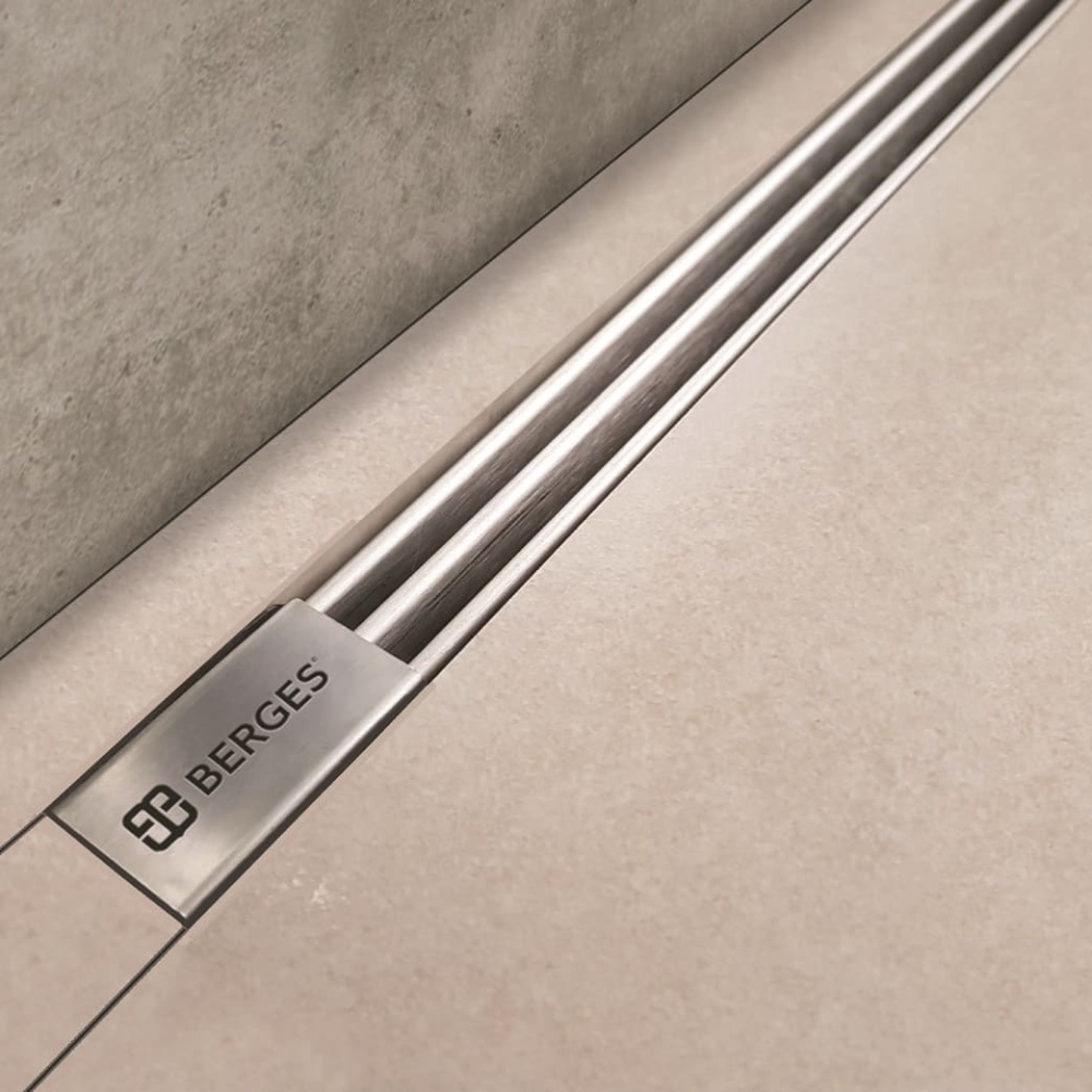 Изображение товара Желоб BERGES водосток SUPER Slim 400, хром глянец, S-сифон D50 H60 боковой от магазина N&M Home