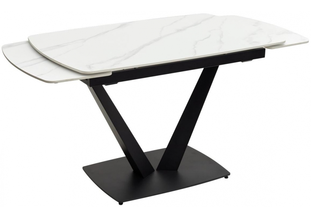 Изображение товара Керамический стол Alarti matt white marble sintered stone / black от магазина N&M Home