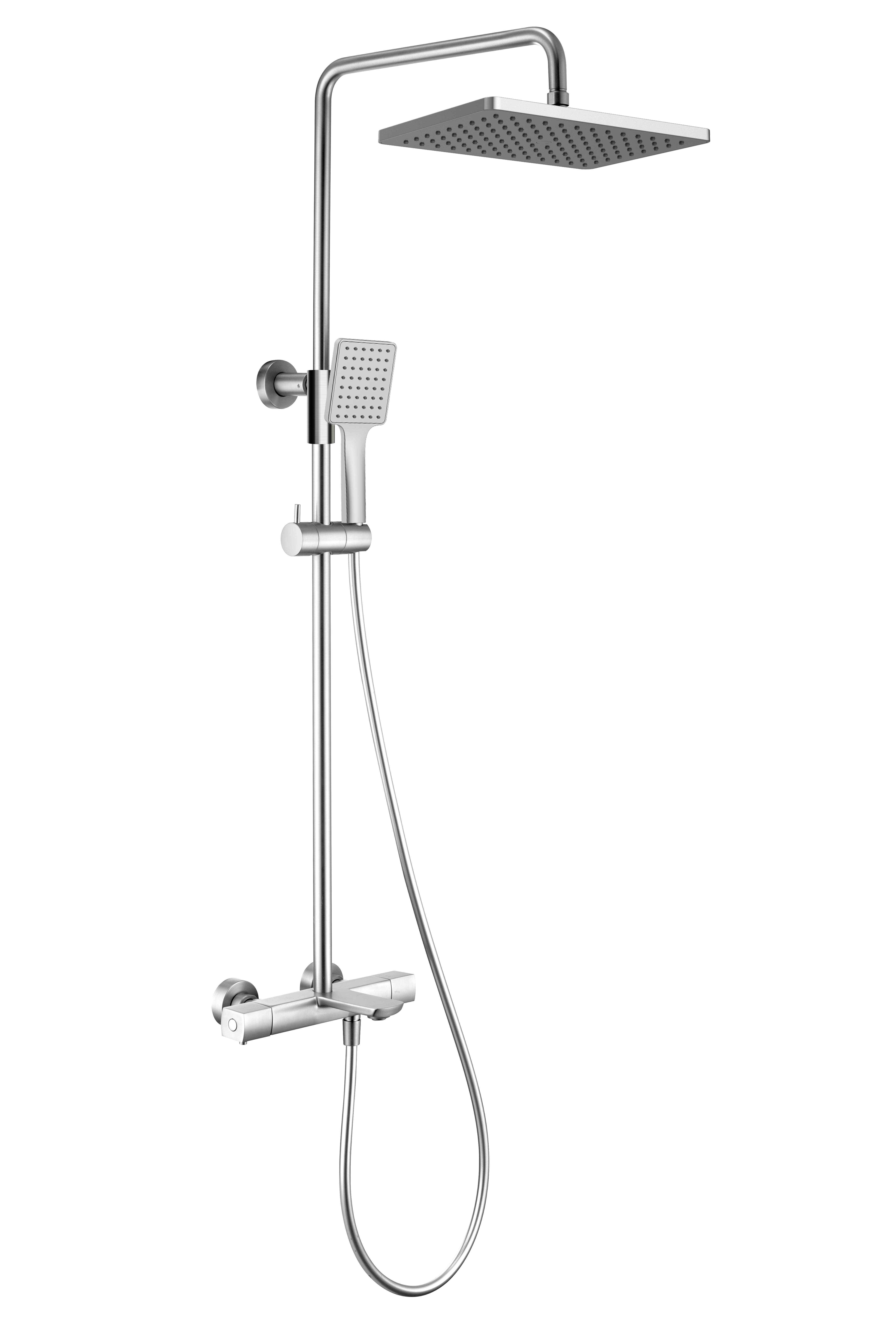 Изображение товара 01382  KAISER Cube Душевая система с термостатом (1-jet/стац. лейка 260х188), латунь /Chrome от магазина N&M Home