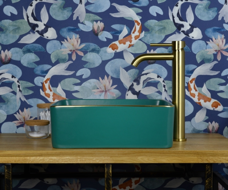 Изображение товара 1063 Накладная раковина Golden Meadow, 400х400х115мм, цвет зеленый от магазина N&M Home