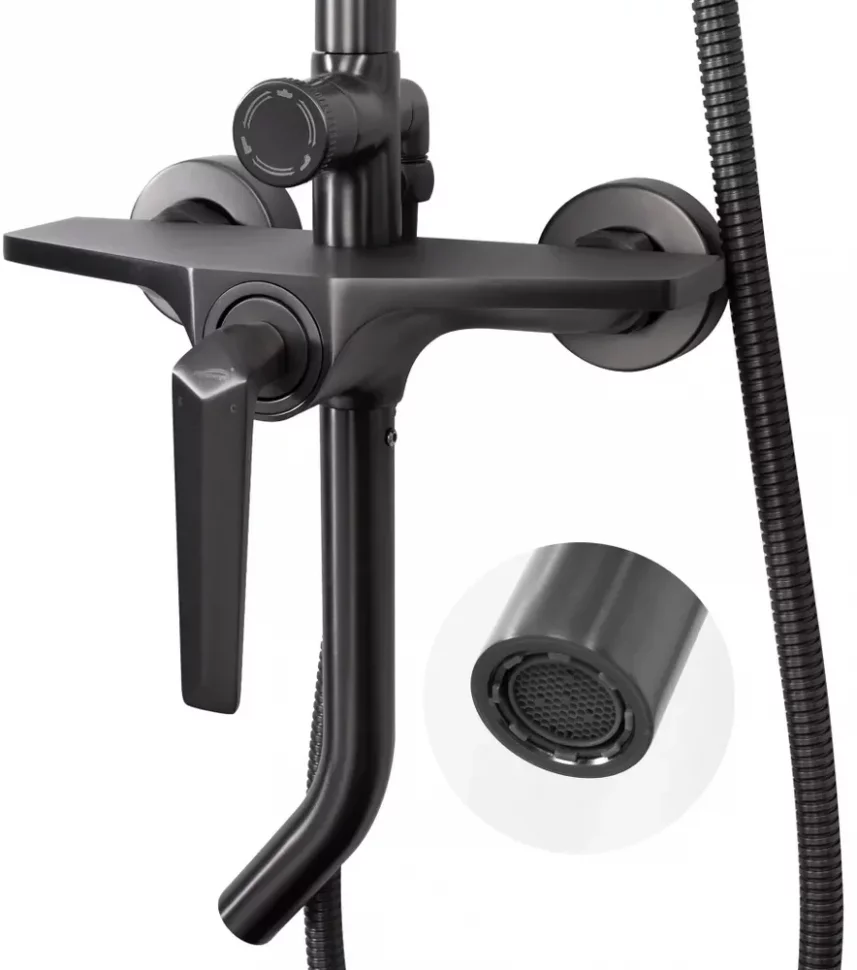 Изображение товара Душевая система Hansberge H5068 Графит от магазина N&M Home