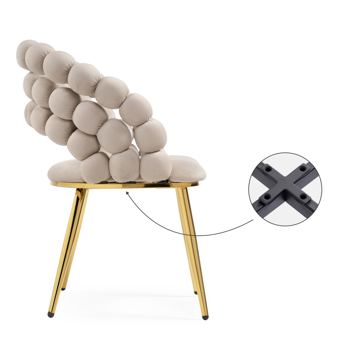 Изображение товара Стул на металлокаркасе Ball beige / gold от магазина N&M Home