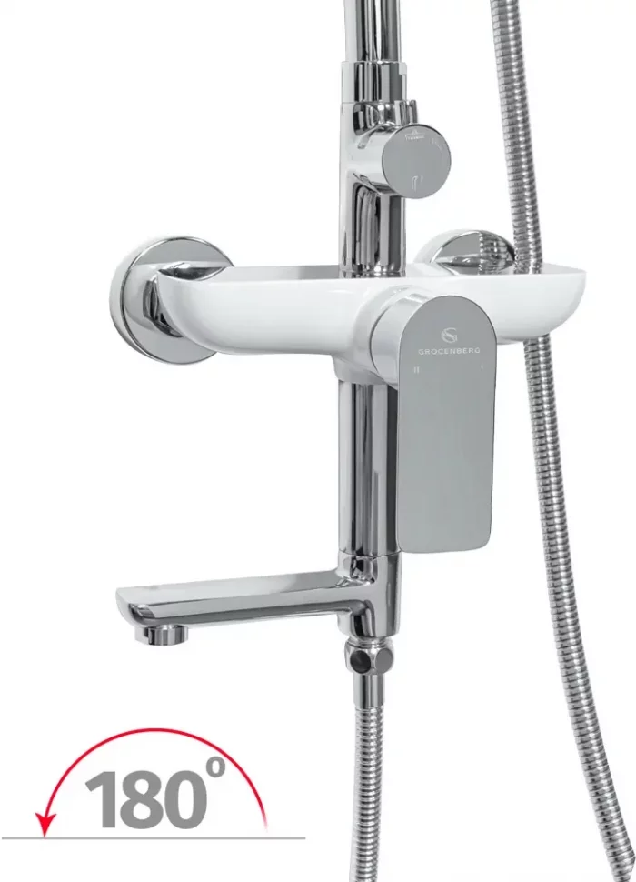 Изображение товара Душевая система Grocenberg GB7009 Белый хром от магазина N&M Home