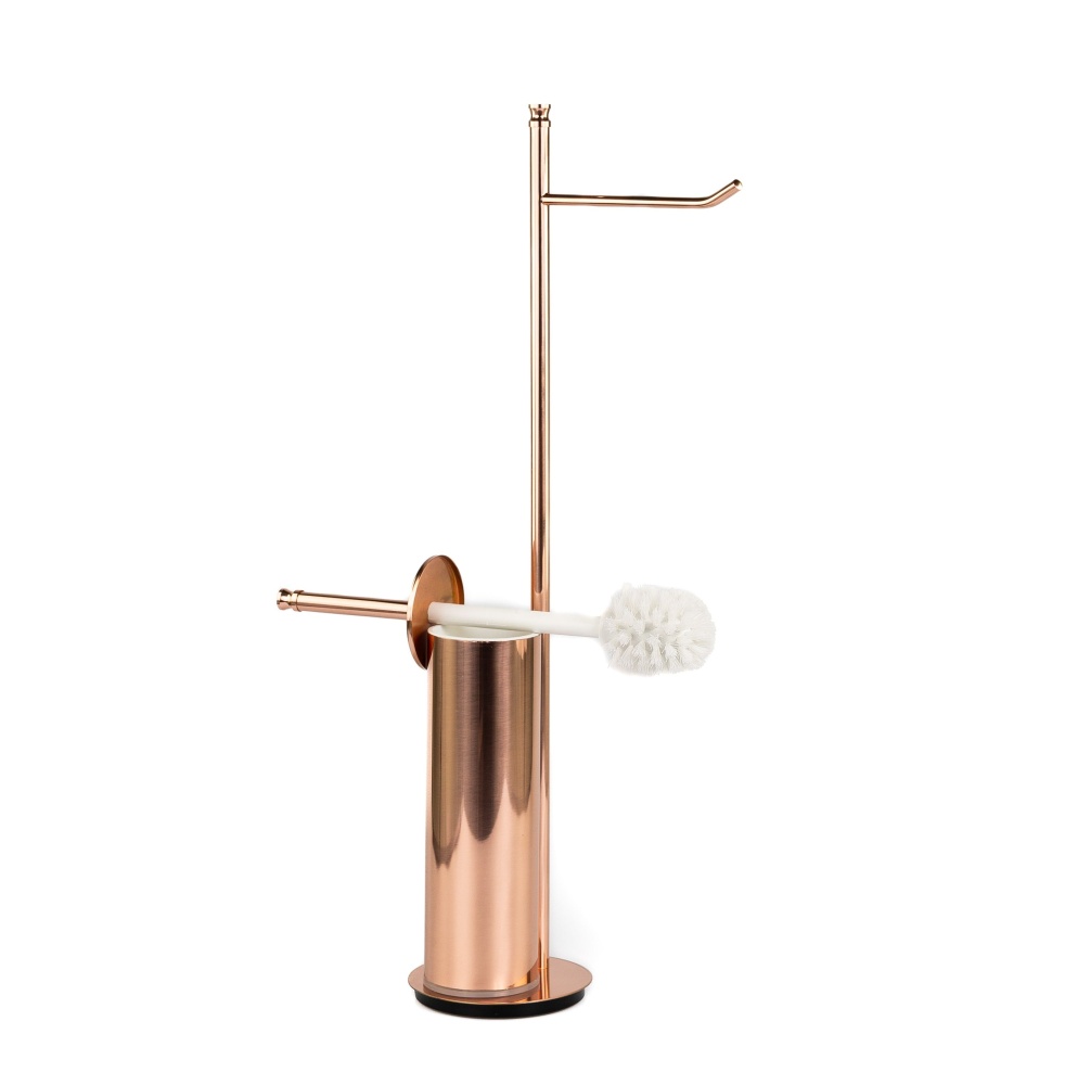 Изображение товара Stil Haus Hashi, стойка h63 см: бумагодержатель/ерш металлический, цвет розовое золото от магазина N&M Home
