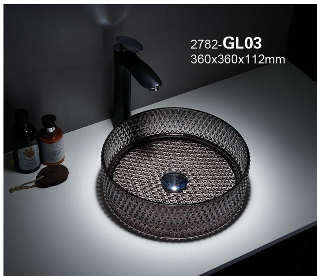 Изображение товара Раковина Ceramalux GL03 стекло графит от магазина N&M Home