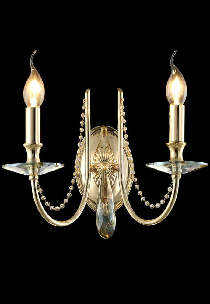 Изображение товара Бра Crystal Lux VICTORIA AP2 GOLD/AMBER от магазина N&M Home