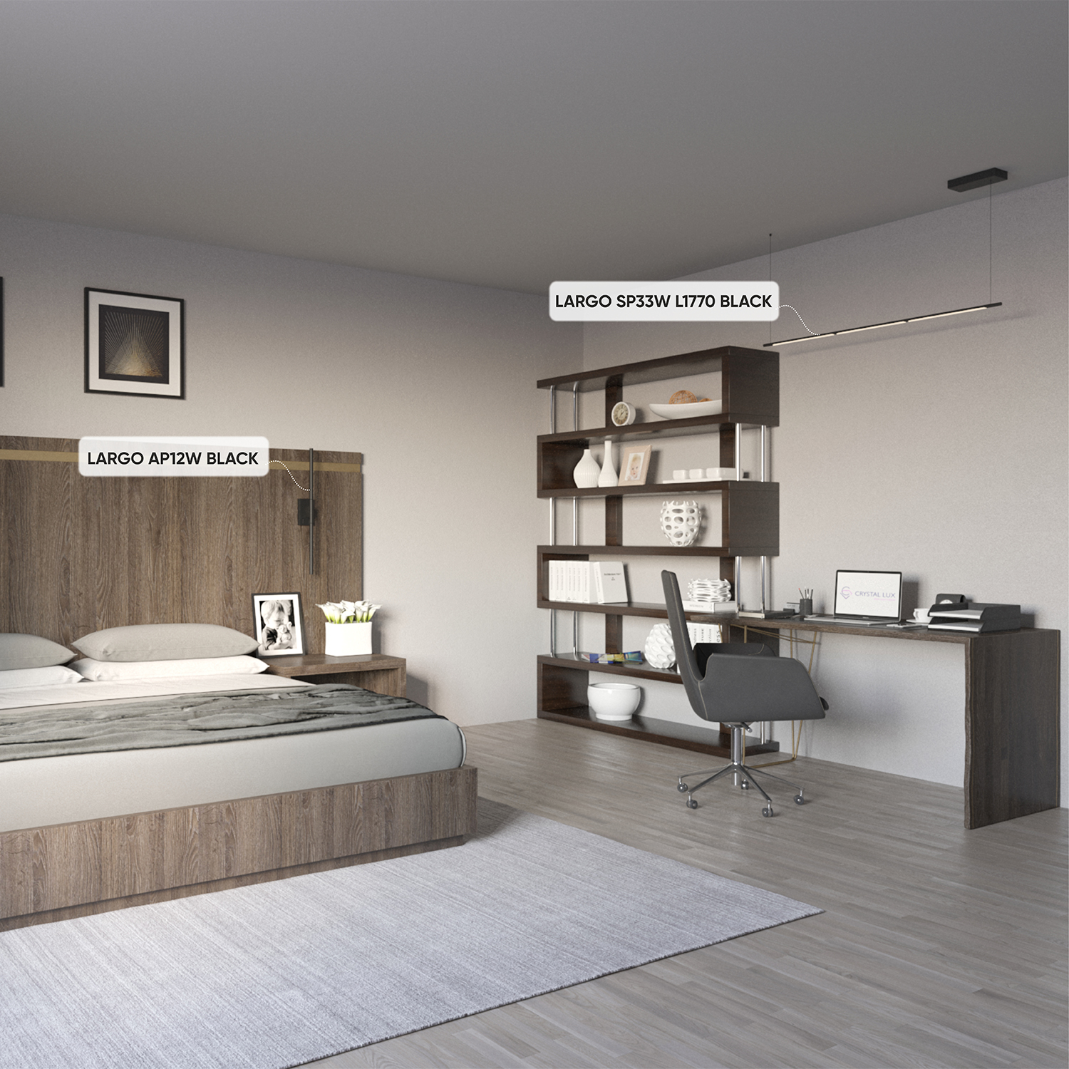 Изображение товара Светильник подвесной Crystal Lux LARGO SP33W L1770 BLACK от магазина N&M Home