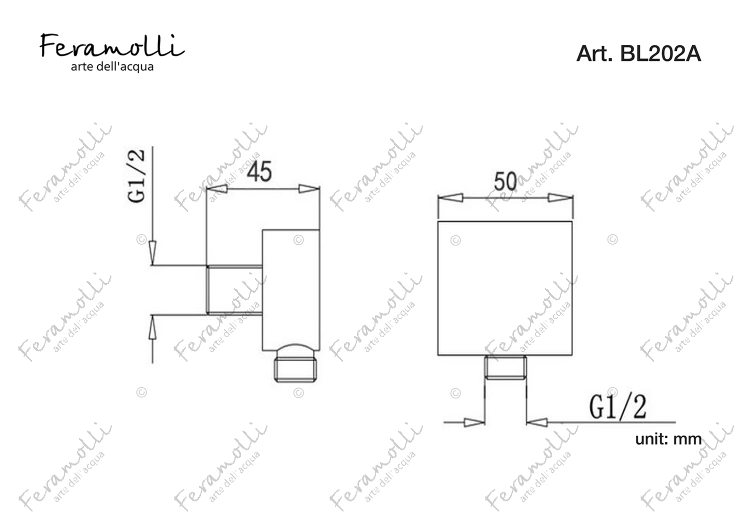 Изображение товара Подключение для шланга Feramolli Tropicale BL202A, черный от магазина N&M Home