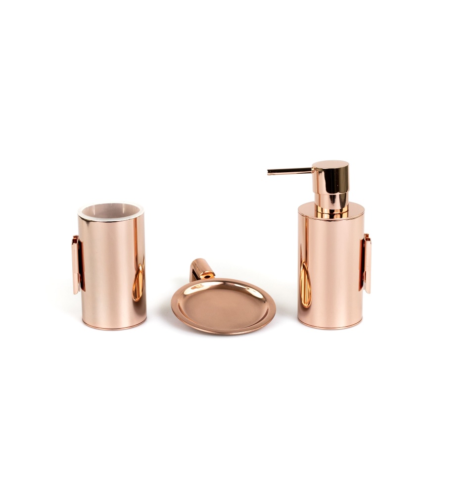 Изображение товара Stil Haus Hashi, настенный металлический дозатор, цвет розовое золото от магазина N&M Home