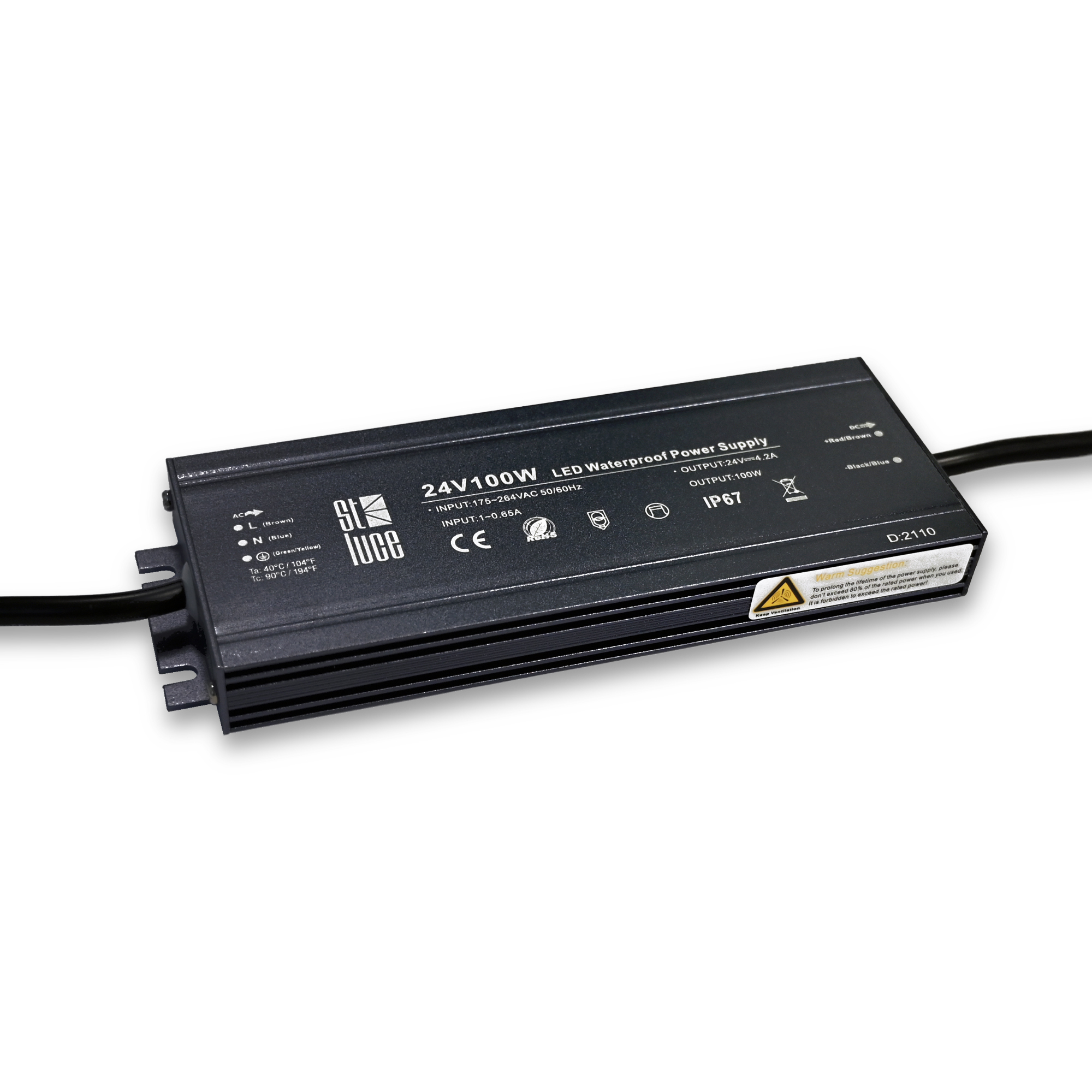 Изображение товара ST014.024.100 Блок питания (24V,100W,IP67) ST-Luce от магазина N&M Home