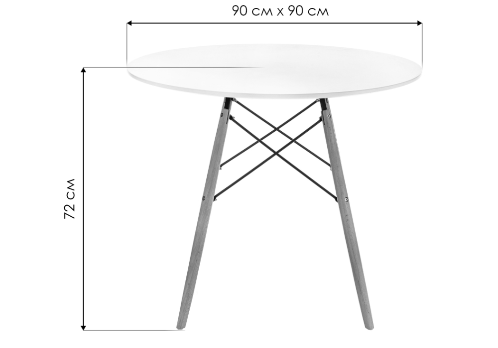 Изображение товара Стол деревянный Table 90 white / wood от магазина N&M Home