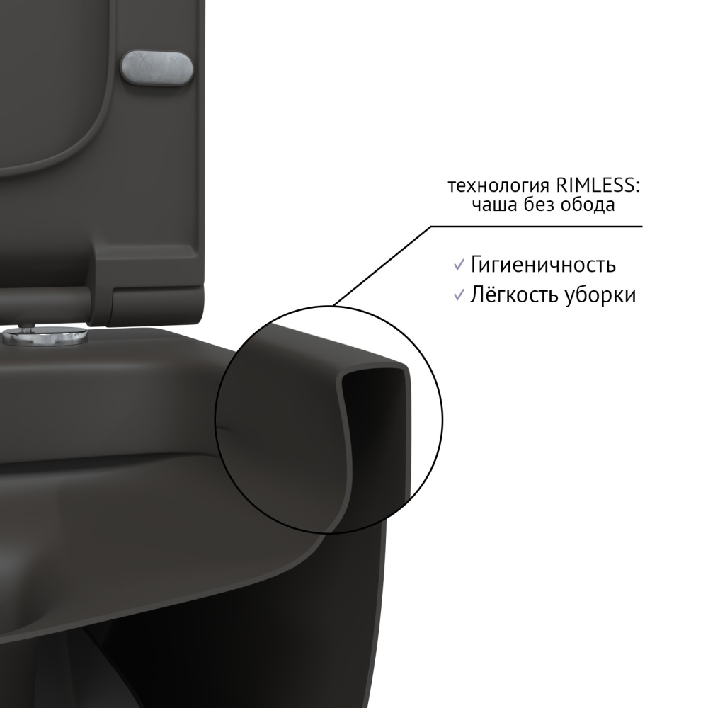 Изображение товара EGO XL, матовый антрацит, микролифт, быстросъёмное от магазина N&M Home