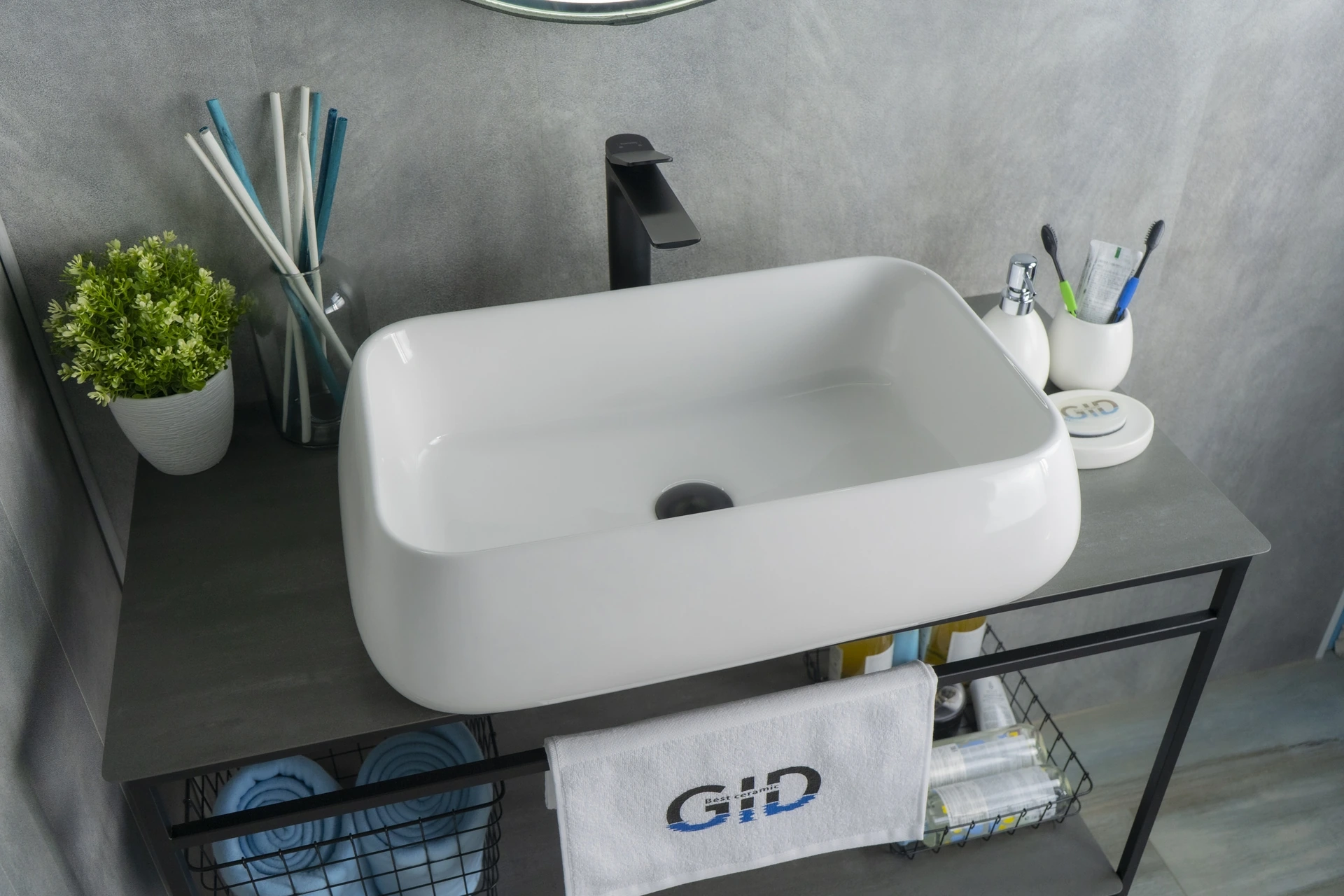 Изображение товара Раковина Gid N9239 51134 накладная белая 60x40x15 от магазина N&M Home