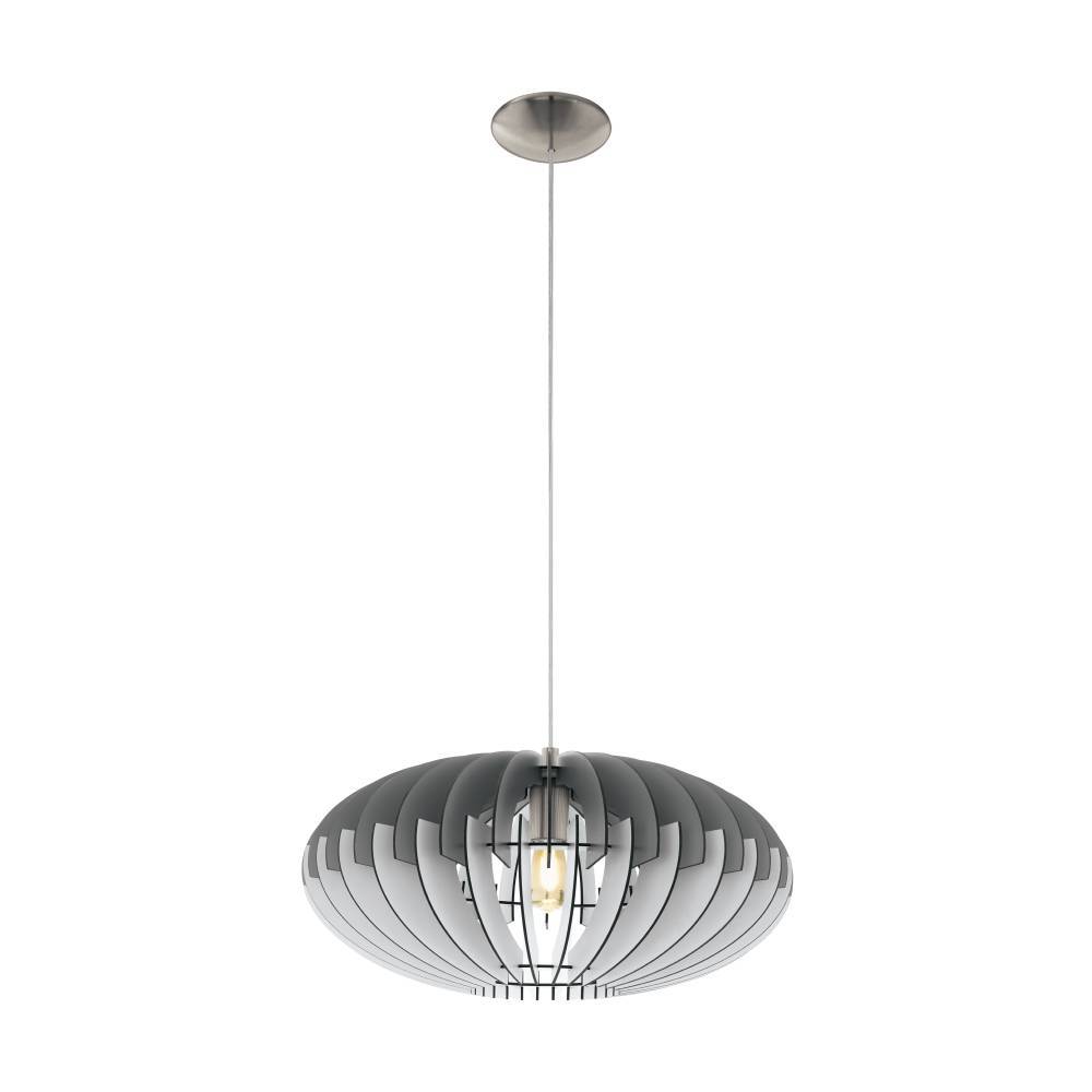 Изображение товара 32833 Подвес SOTOS 1, 1x60W(E27), ?500, сталь, никель мат, дерево, серый, белый от магазина N&M Home