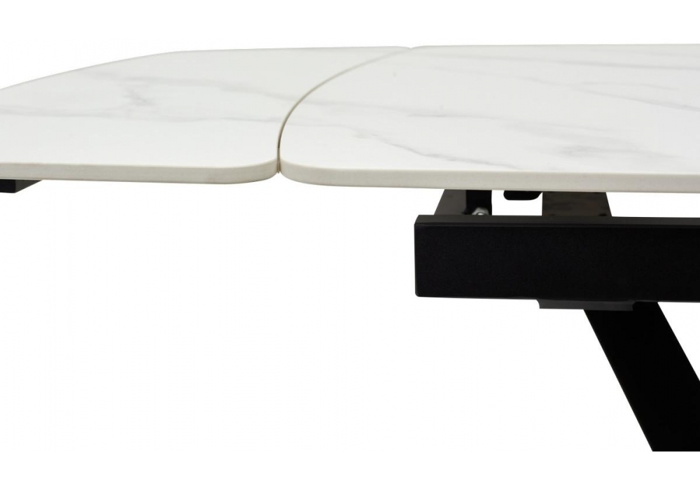 Изображение товара Керамический стол Alarti matt white marble sintered stone / black от магазина N&M Home