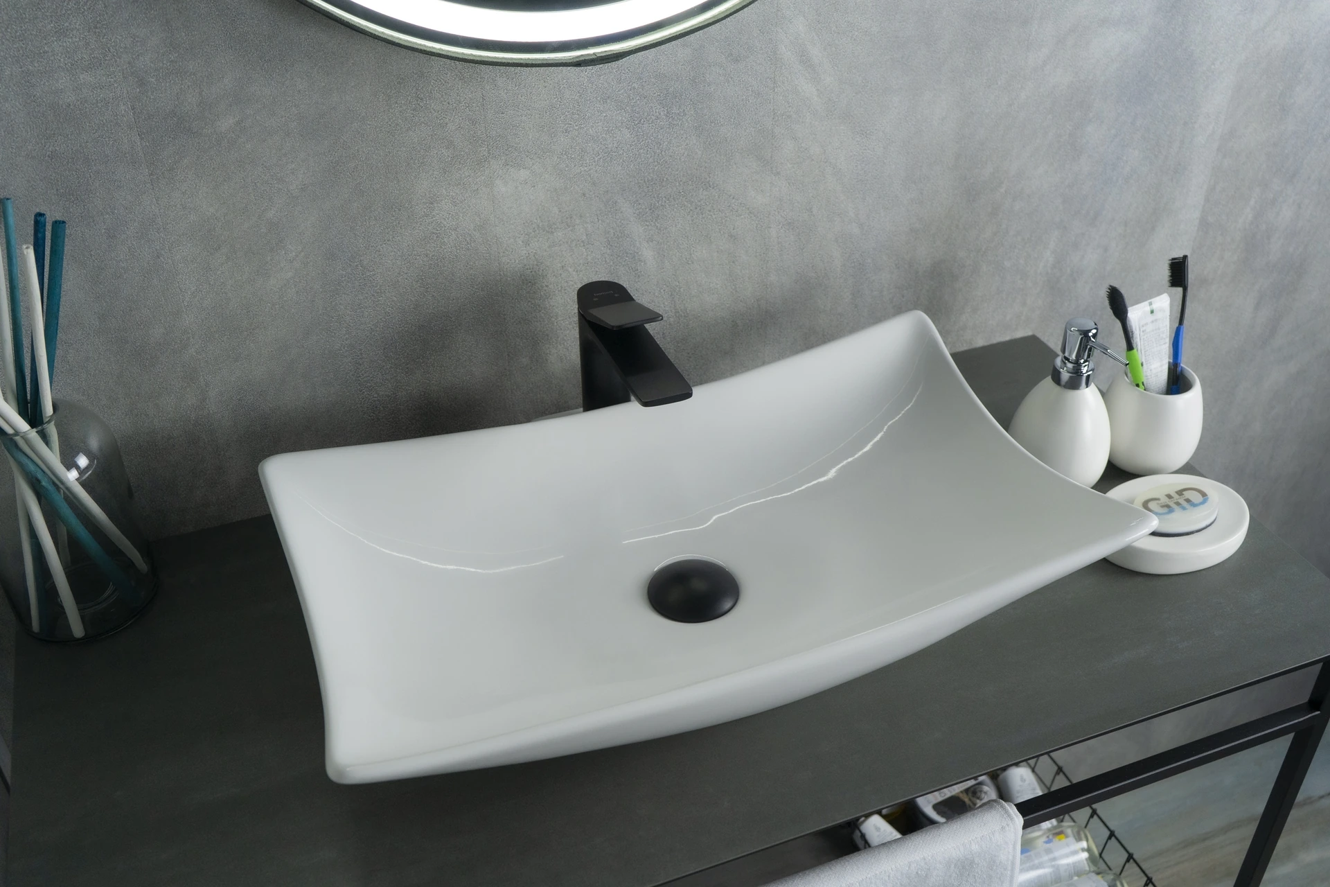 Изображение товара Раковина Gid N9176 51129 накладная белая 56x42x10.5 от магазина N&M Home