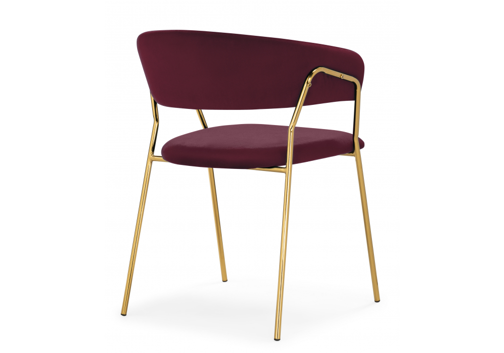 Изображение товара Стул на металлокаркасе Kamelia 1 wine red / gold от магазина N&M Home
